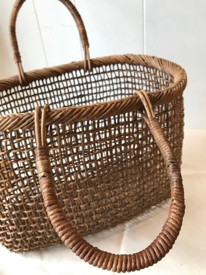 あけび　かご　バッグ　こだし編み
