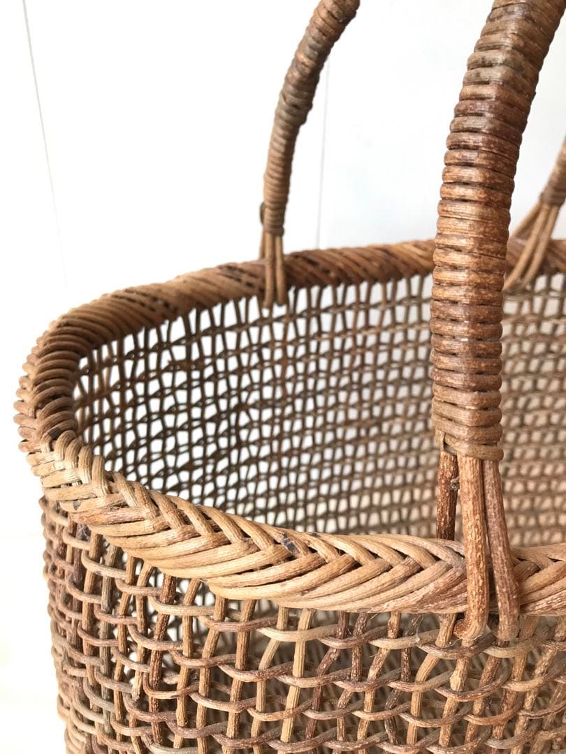 あけび　かご　バッグ　こだし編み