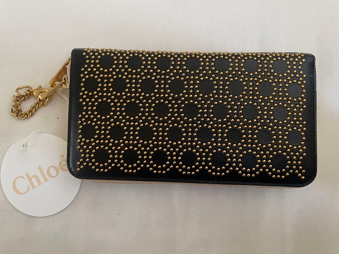 ✨最終お値下げ✨【新品】Chloé スタッズ ブラックレザー長財布
