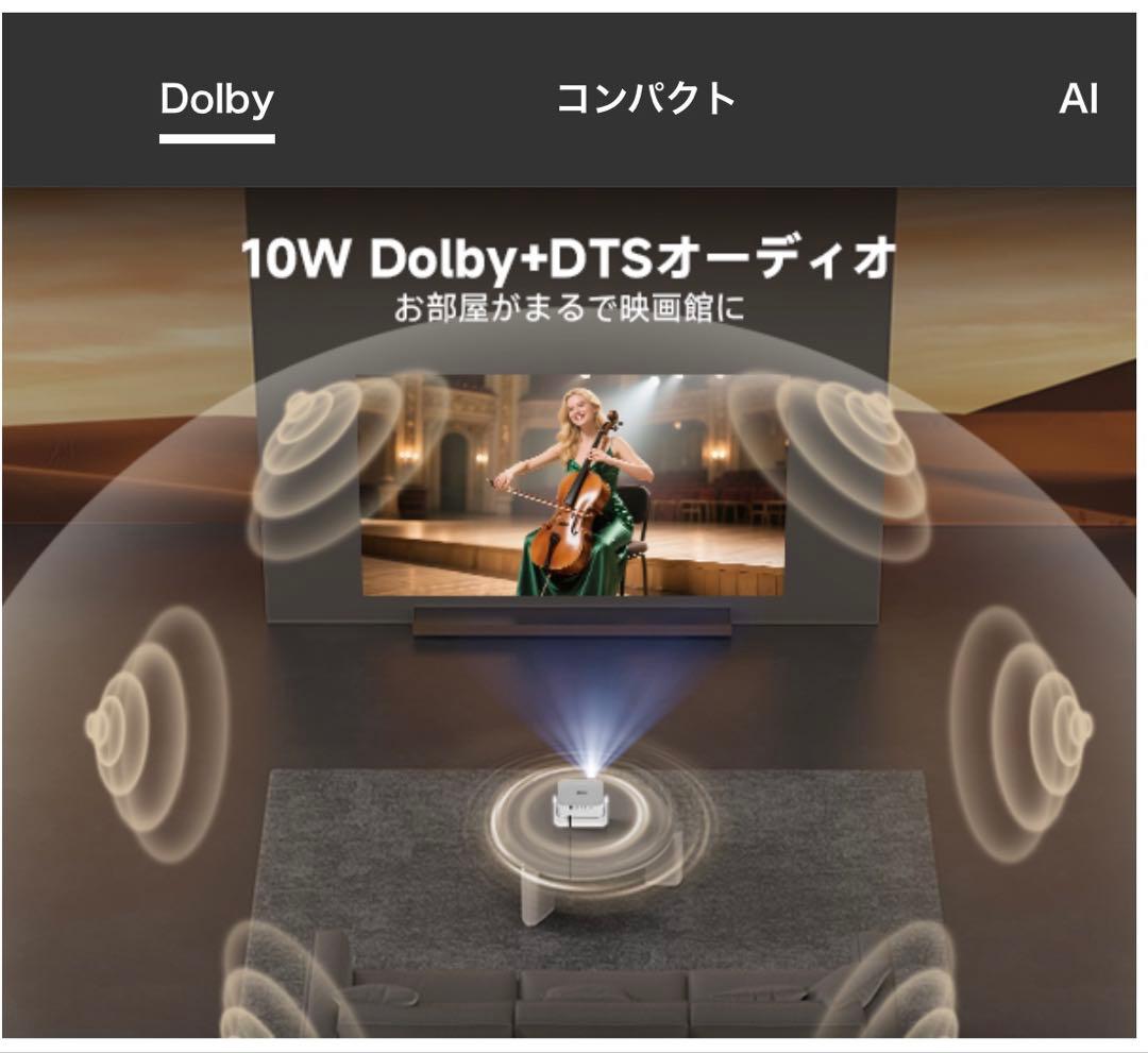 プロジェクター 家庭用 小型 天井 1200ASNI 高輝度 1080P 4K