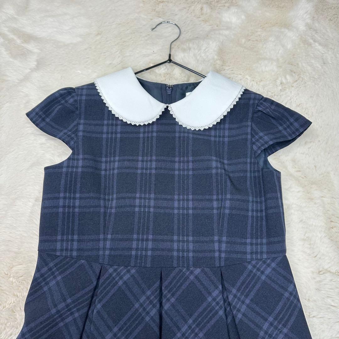 ✨美品✨ショパン 130 入学式 卒園式 フォーマルアンサンブル格子柄ワンピース