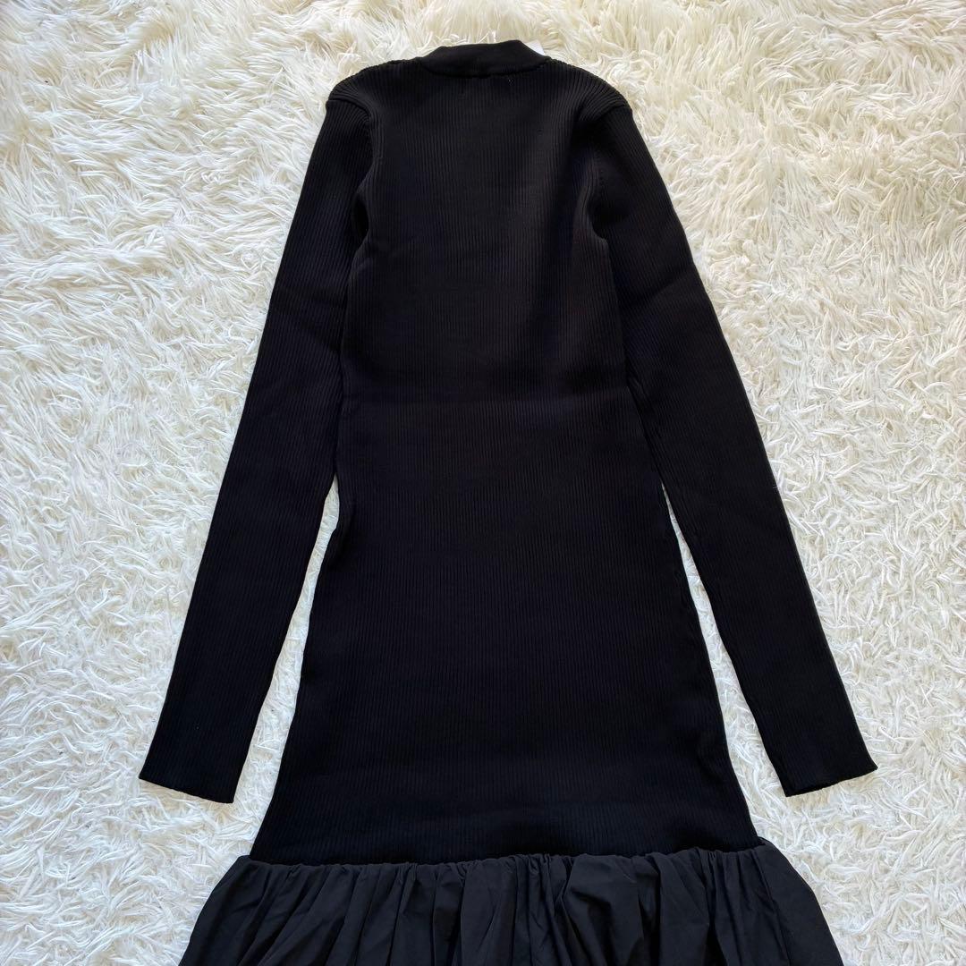 23AW 新品タグ付き　AKTE ヘムバルーンニットワンピース　リブニット