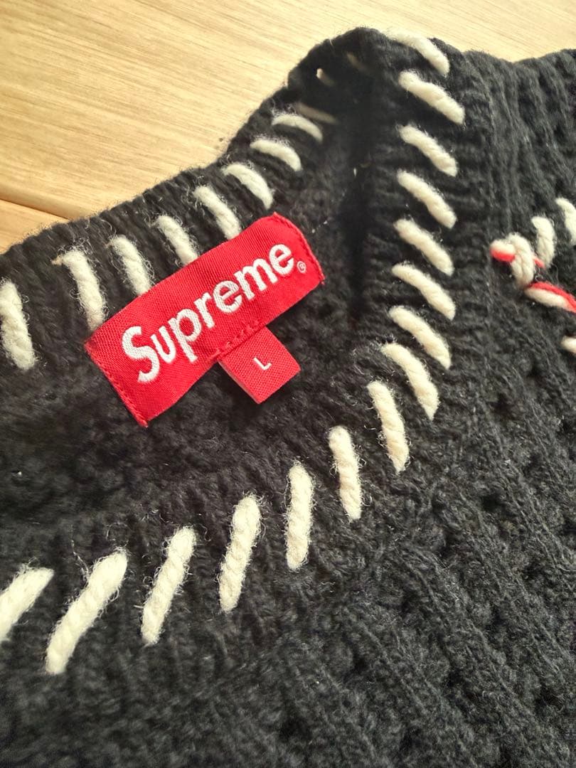 トップス Supreme Quilt Stitch Sweater L Black23ss