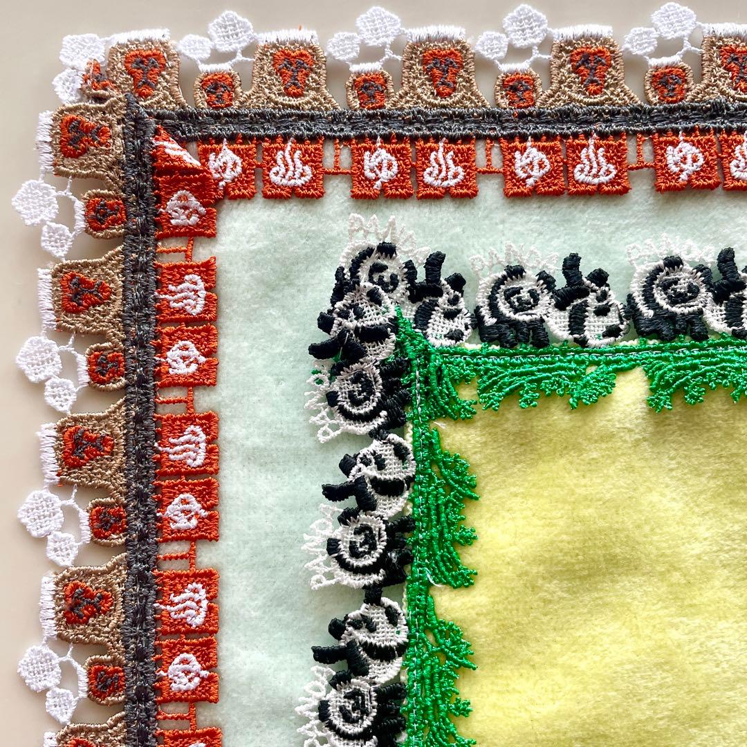 即完売・新品ユナイテッドアローズ別注近沢レースハンカチ温泉猿＆パンダ2枚セット①