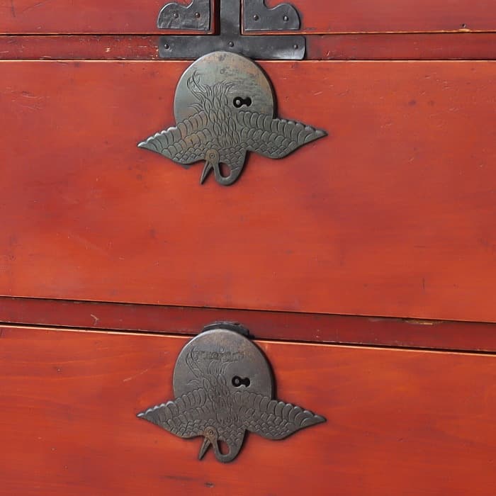 アンティーク 引出し4杯 3段 和箪笥 ローチェスト 古家具 テレビ台