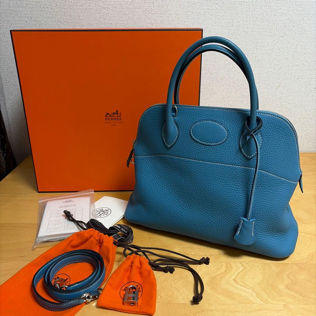 極美品‼️ HERMES エルメス　ボリード　31 ブルージーン　付属品全てあり
