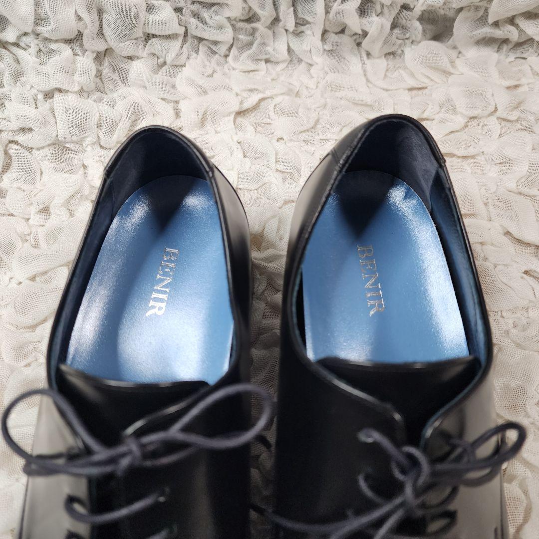 むぎ＊美品 ベニル プレーントゥ レザー シューズ 6㎝ヒールアップ