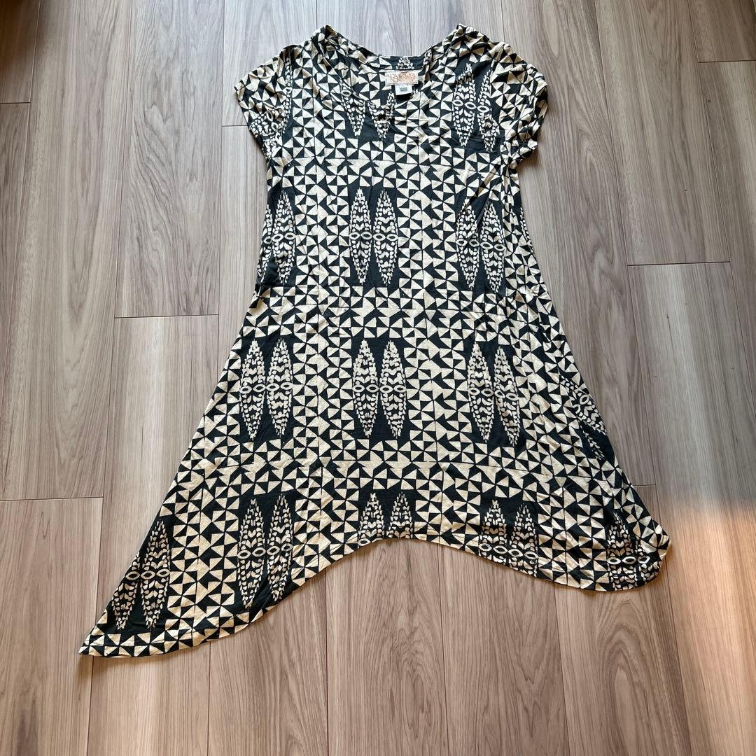 ハワイNOA NOA 幾何学模様 半袖 チュニック ワンピース　Sサイズ