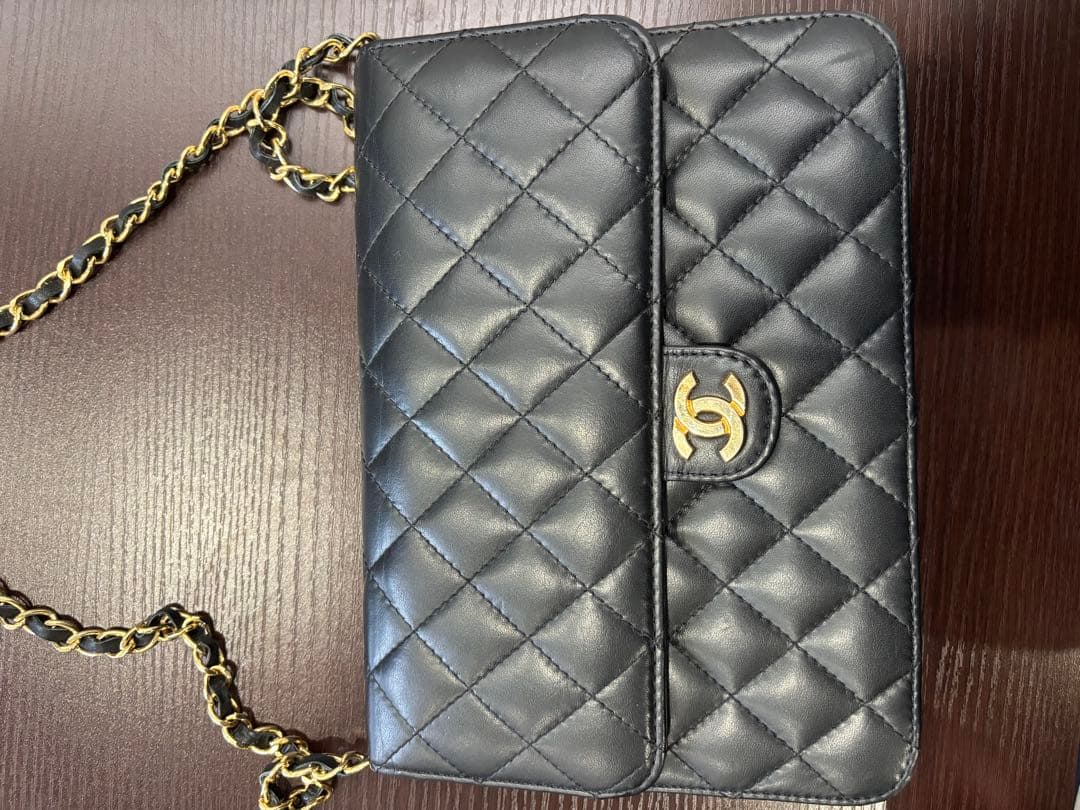 めめめ　ブラック キルティング ショルダーバッグ