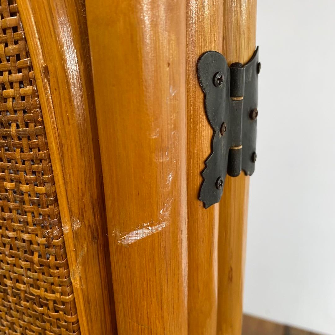 3点セット パーテーション ラタン モダン 和 格子 レトロ y9