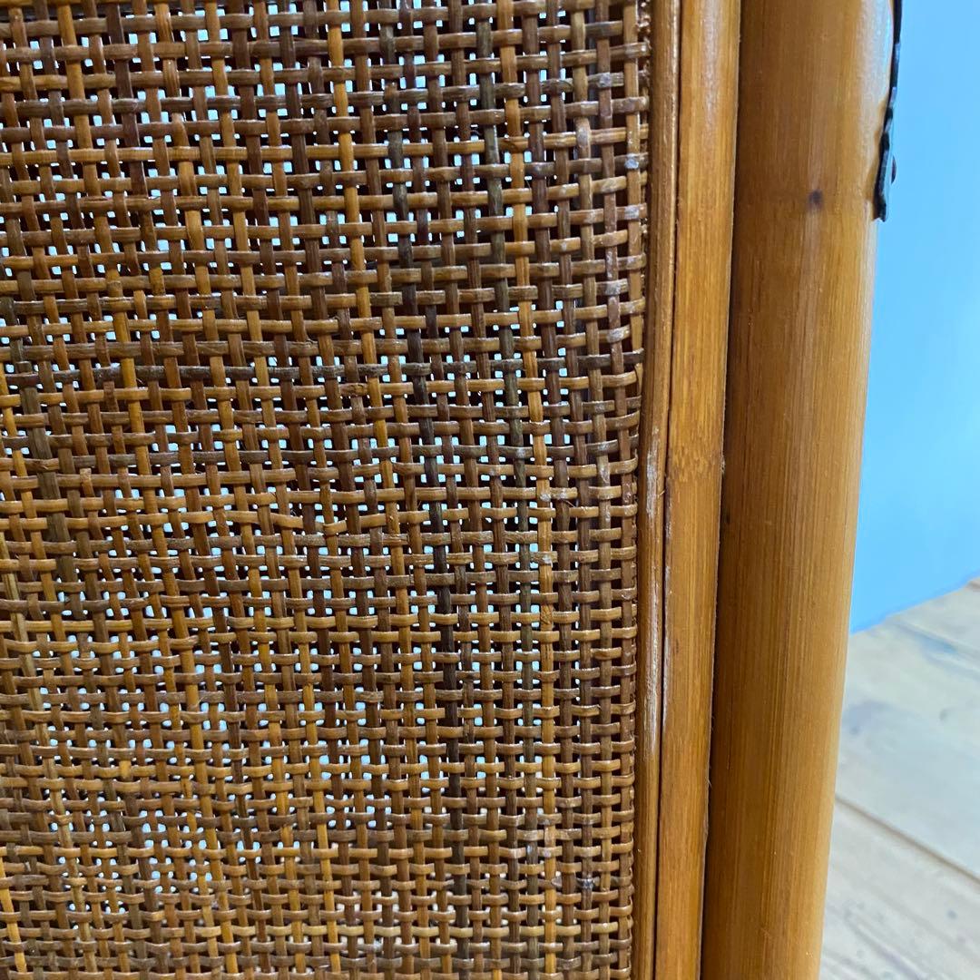 3点セット パーテーション ラタン モダン 和 格子 レトロ y9