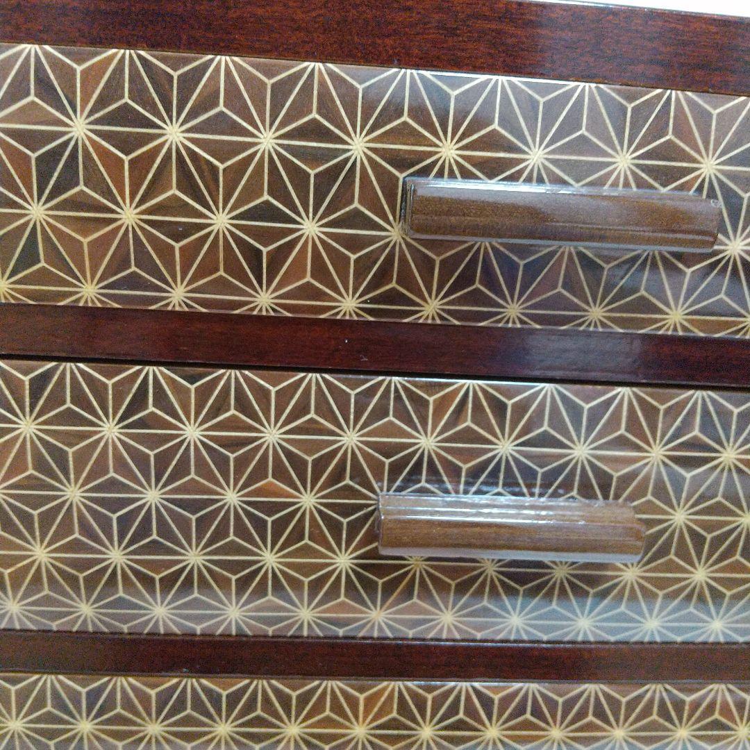 寄せ木細工　5つ引きタンス