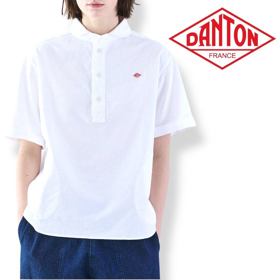 ★美品★ DANTON オックスフォード 丸襟 半袖プルオーバー シャツ