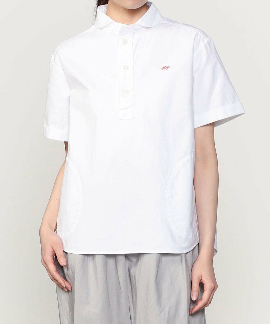 ★美品★ DANTON オックスフォード 丸襟 半袖プルオーバー シャツ