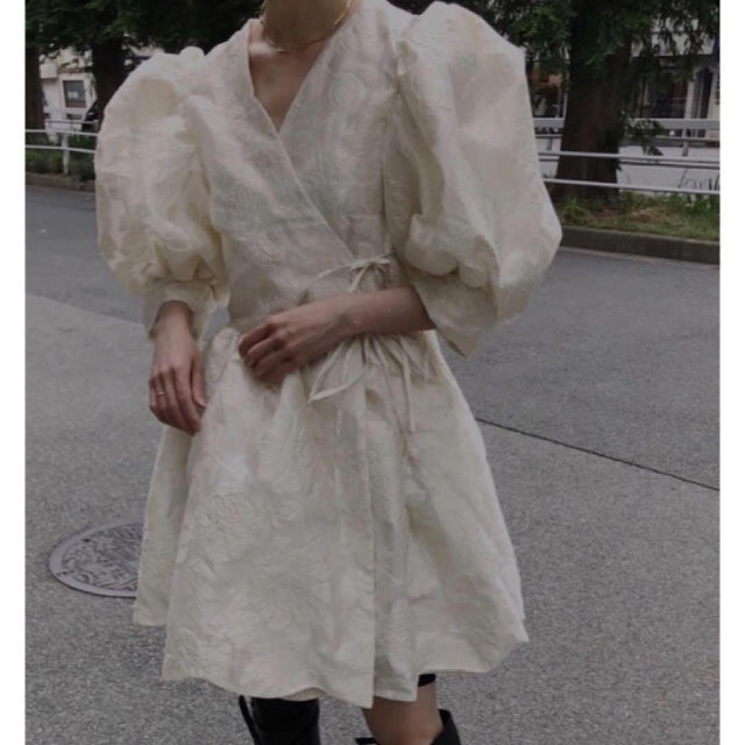 【DREAM sister jane】ジャガード花柄ラップミニワンピース