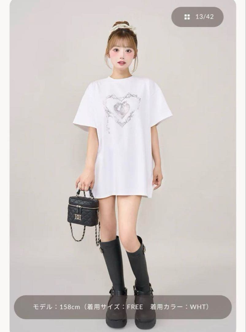 ダーリッチDarich ハートキーフェードビッグTシャツ