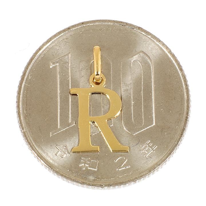 18金 K18 イニシャル アルファベット R トップ ヘッド チャーム 新品
