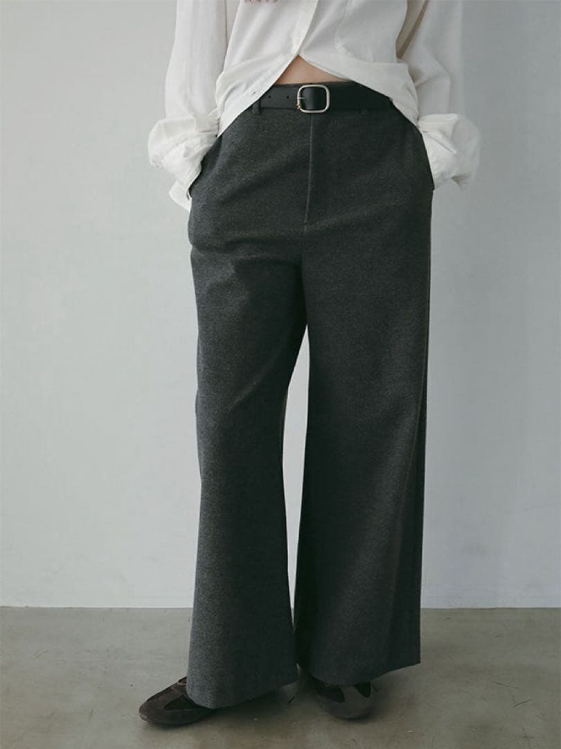 新品　ETRE TOKYO ブラスリングバックルセンターステッチベルト　ブラック