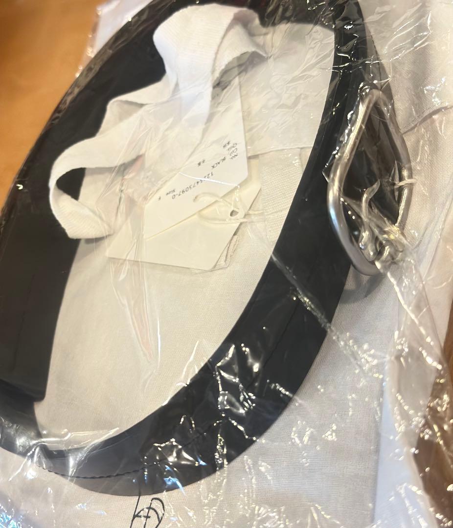 新品　ETRE TOKYO ブラスリングバックルセンターステッチベルト　ブラック