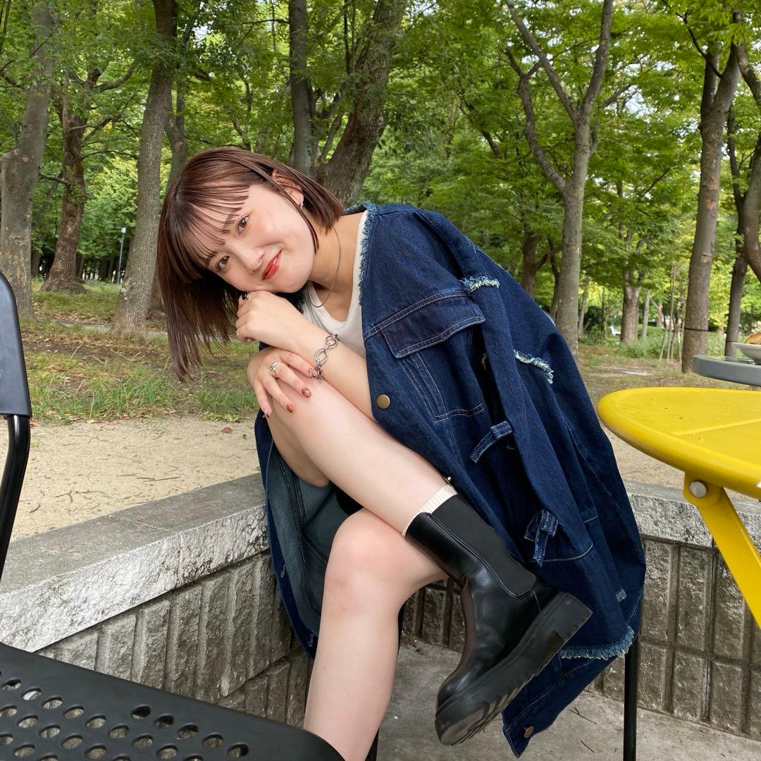 hjerte リボンデニムジャケット