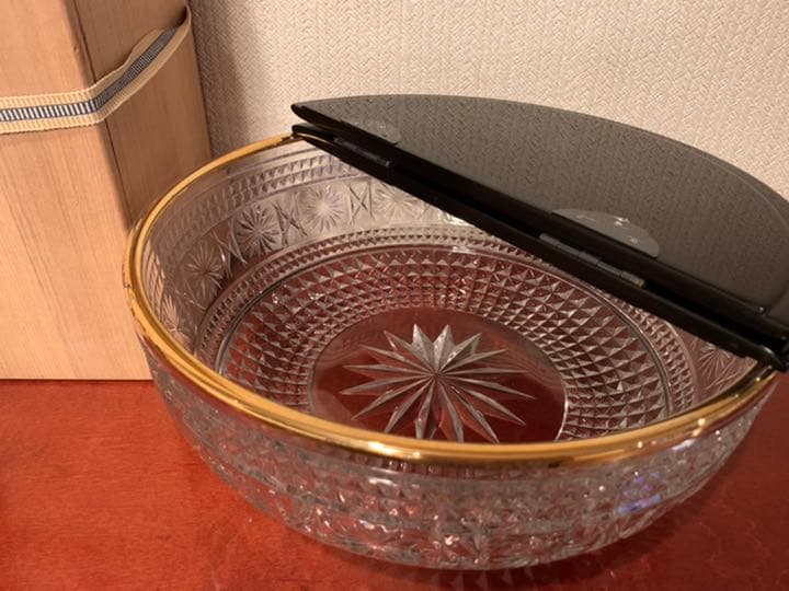 茶道具　義山　平水指　金彩　切子