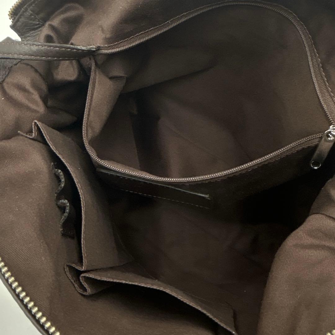 【極美品】 BREE ブリー ダークブラウン ロゴ ショルダーバッグ 袋付き