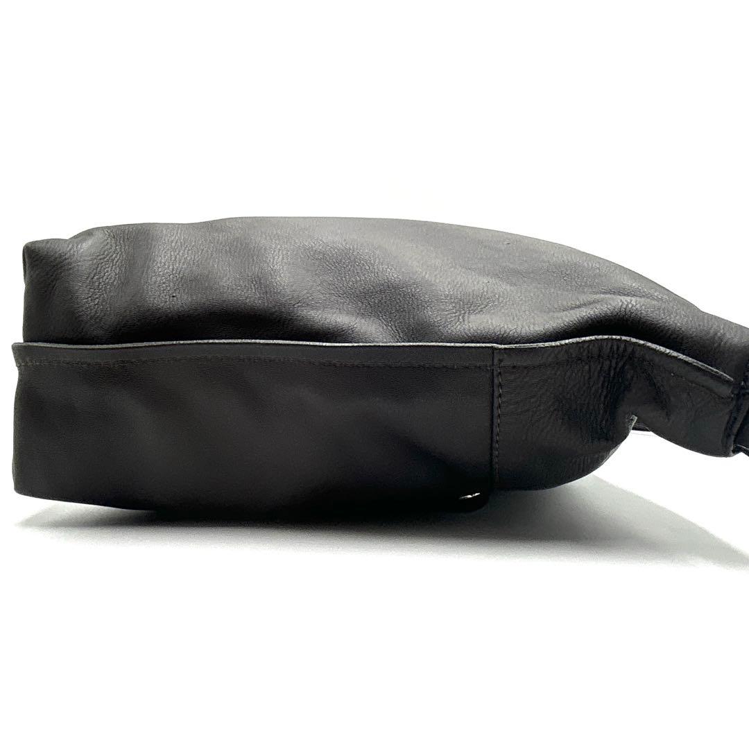 【極美品】 BREE ブリー ダークブラウン ロゴ ショルダーバッグ 袋付き