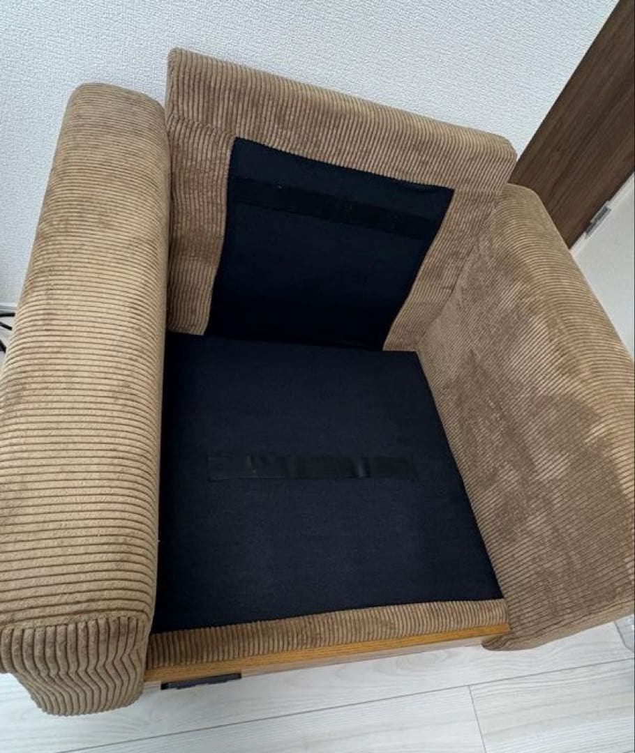 コーデュロイ 1人掛けソファ コンセント付き 市場家具 ラシック rasic