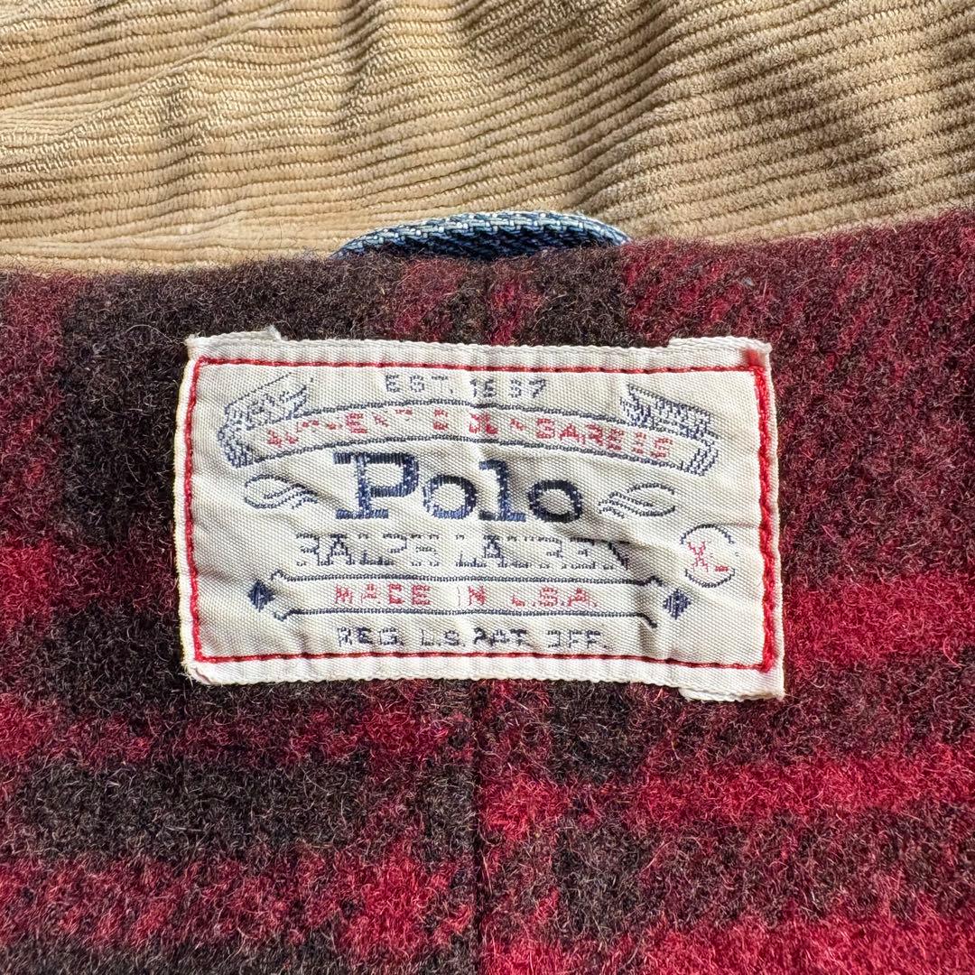 80s-90s USA製 ポロラルフローレン　デニムカバーオール　ブランケット