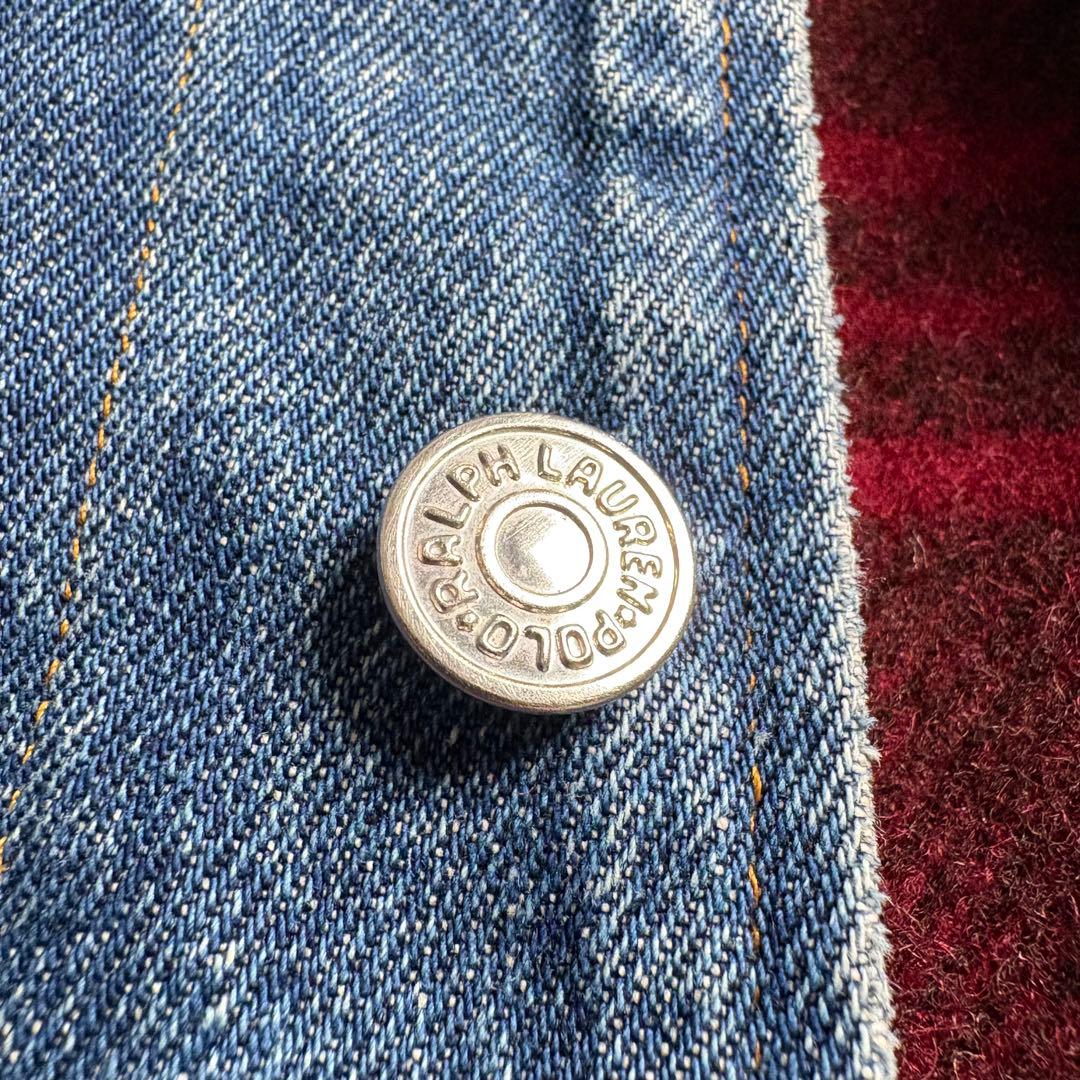 80s-90s USA製 ポロラルフローレン　デニムカバーオール　ブランケット