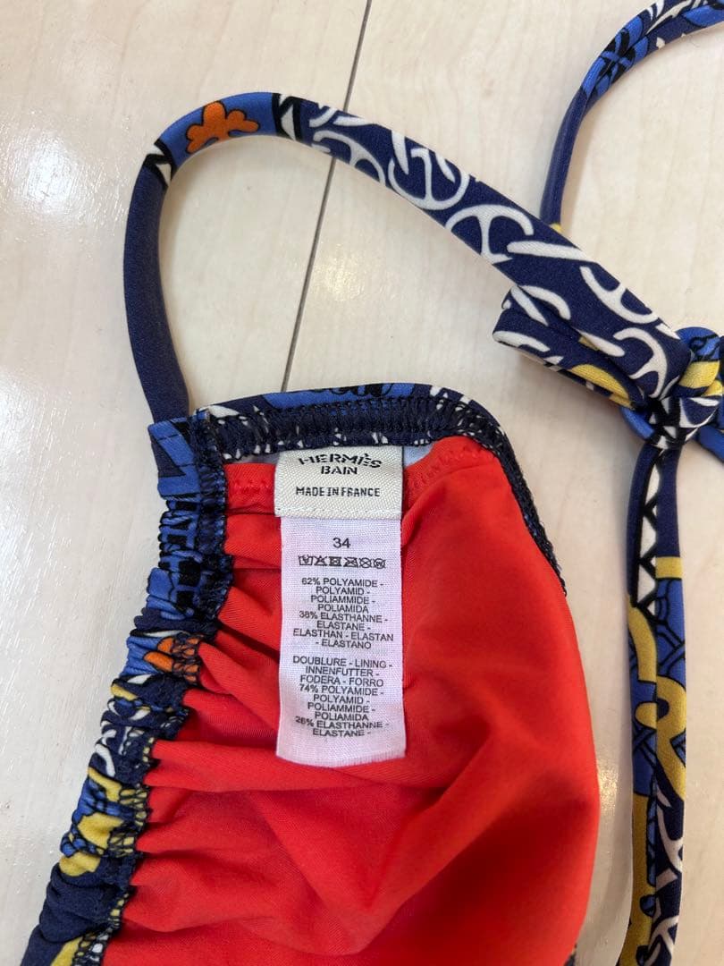 HERMESビキニ 34 ネイビー/レッド