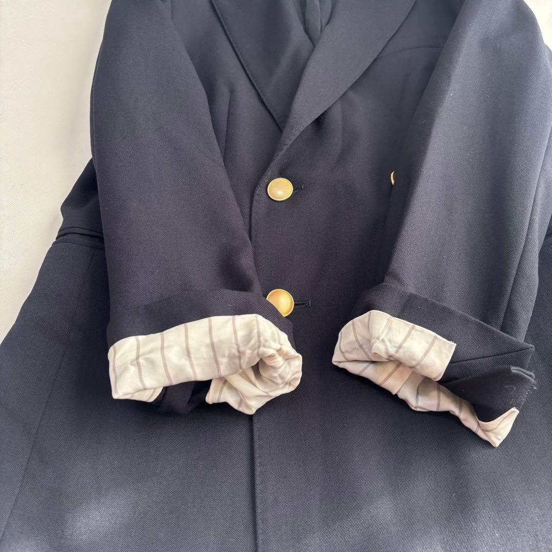 マカフィー ウールギャバジン ダブルブレストジャケット　金ボタン 紺ブレ