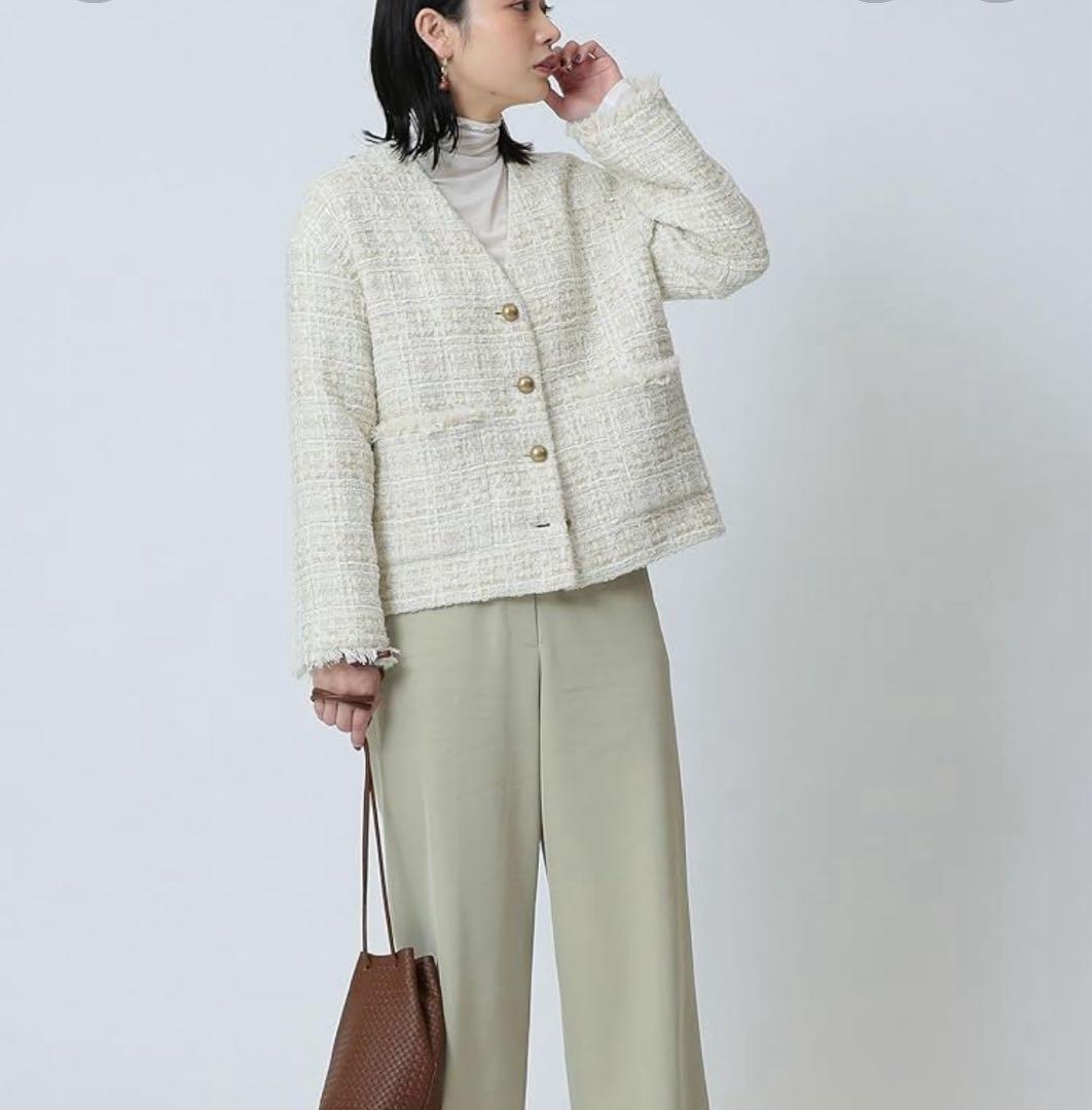 Demi-Luxe BEAMS ファンシーツイード ジャケット ベージュ