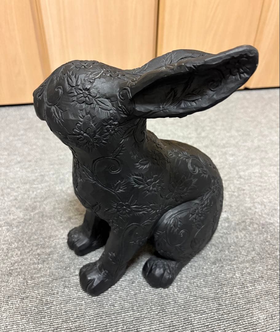 Francfranc ラビット アムルーＬ　ブラック2体　うさぎ　オブジェ　難