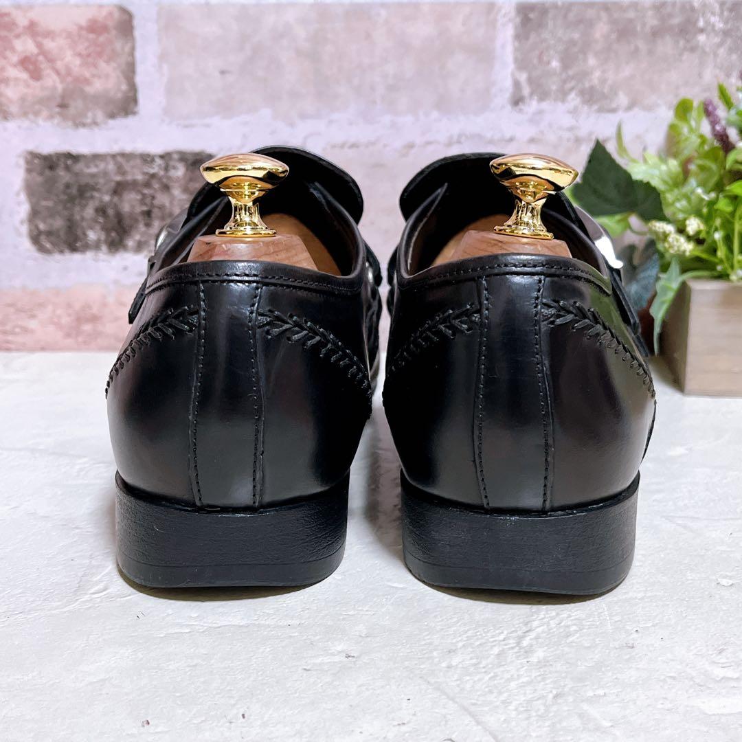 未使用級【キャサリンハムネットロンドン】ドレスシューズ 革靴 ベルト 黒 26