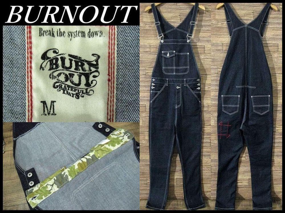 専用　バーンアウト ストレッチ スキニー サルエル デニム オーバーオール