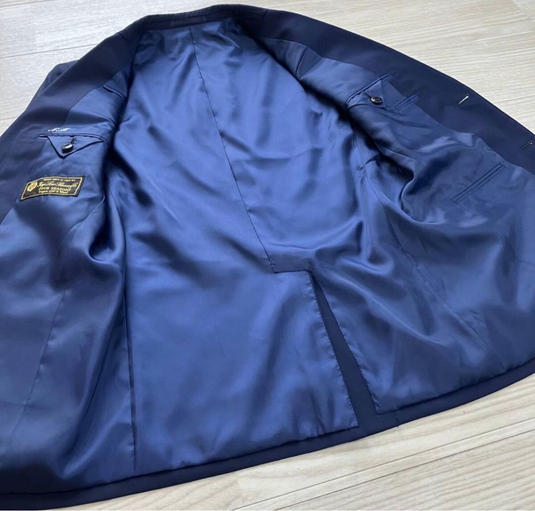 ロロピアーナ　Super130's ウール　スーツ　ネイビー ⭐️17万購入　特価