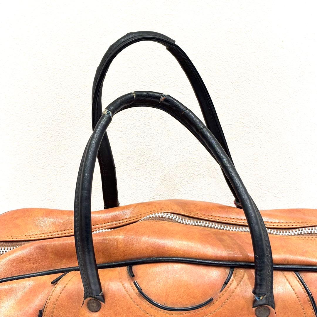 70s アディダス ボストンバッグ レザー ブラウン ヴィンテージ