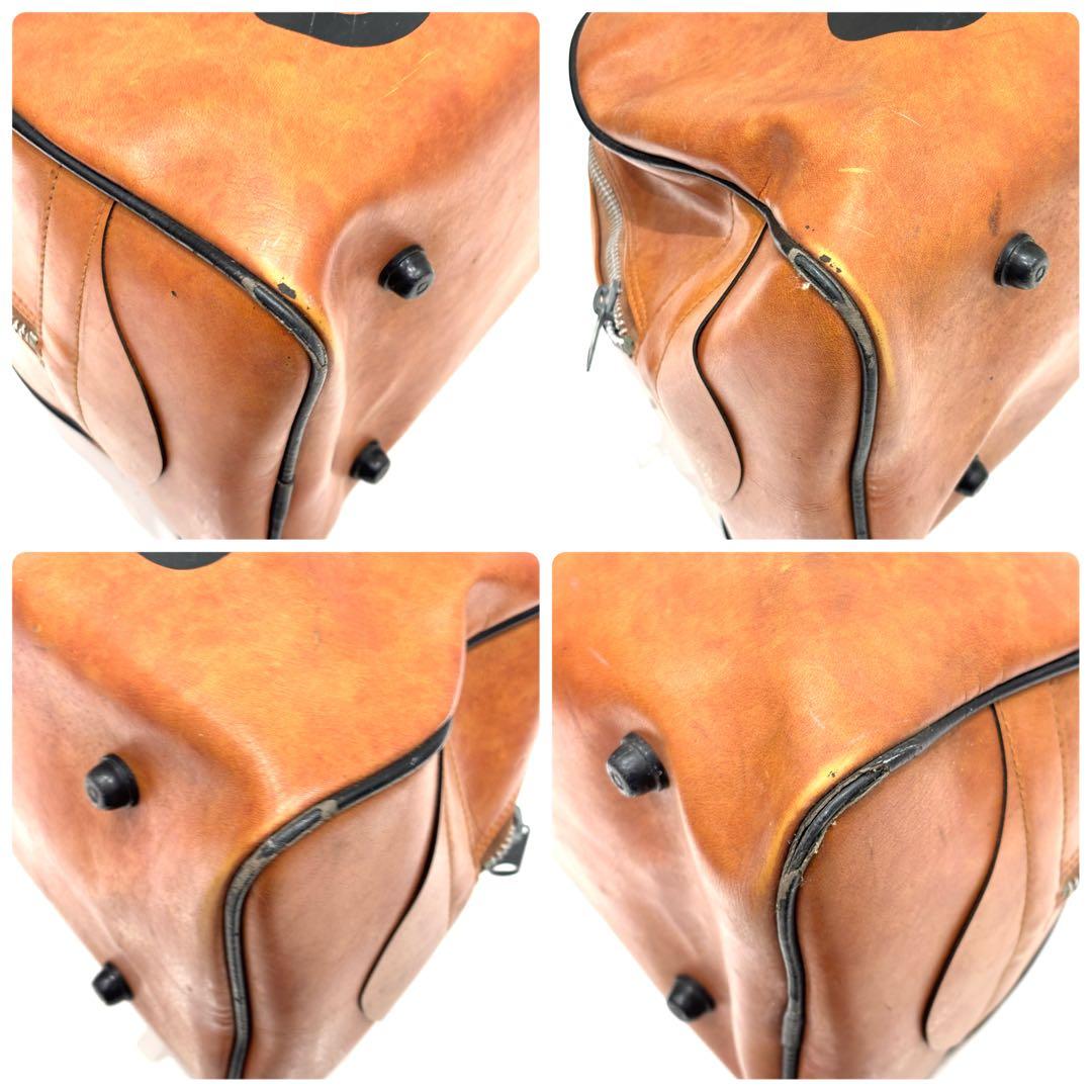 70s アディダス ボストンバッグ レザー ブラウン ヴィンテージ