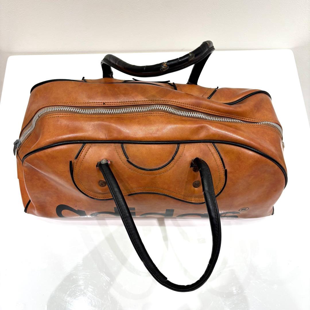 70s アディダス ボストンバッグ レザー ブラウン ヴィンテージ