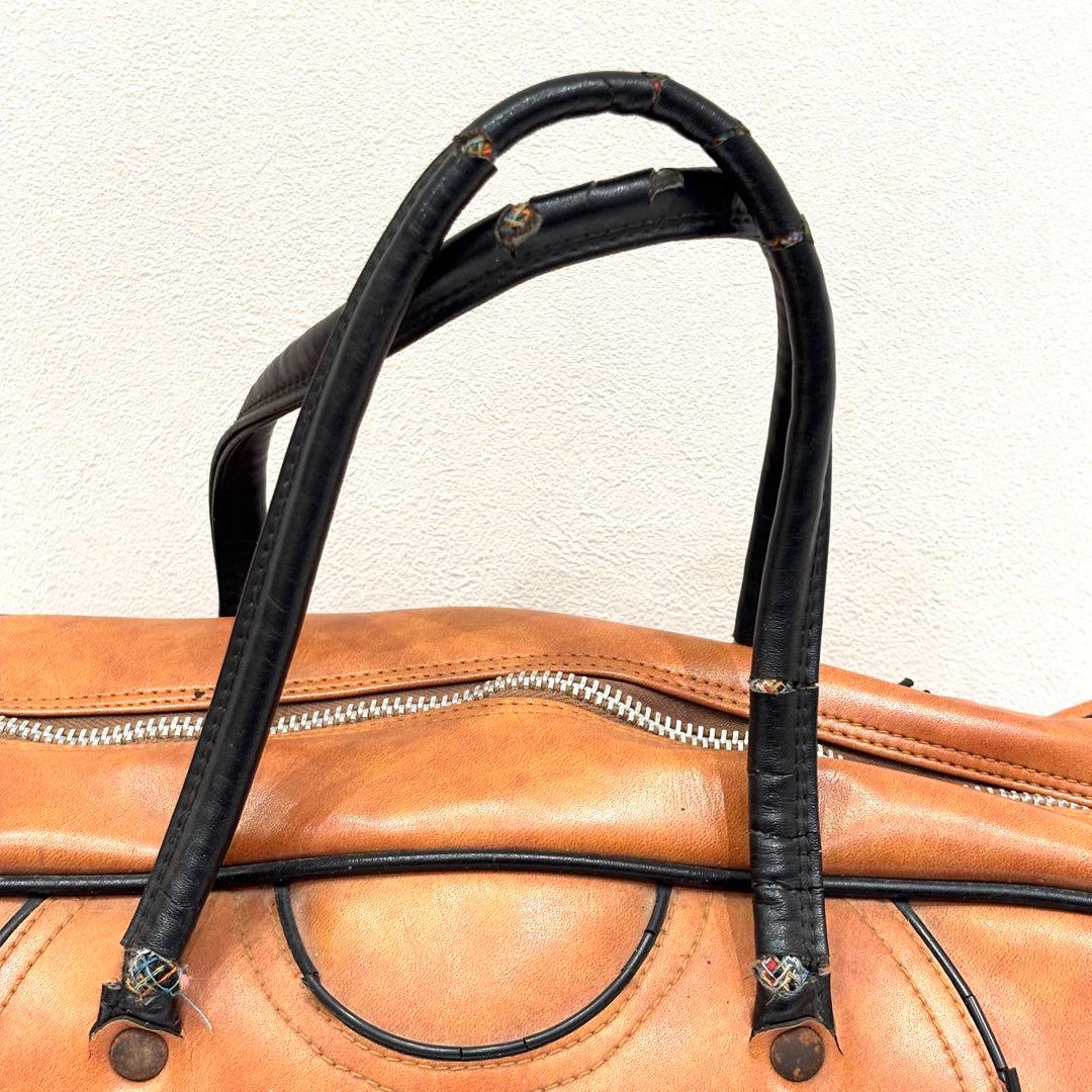 70s アディダス ボストンバッグ レザー ブラウン ヴィンテージ