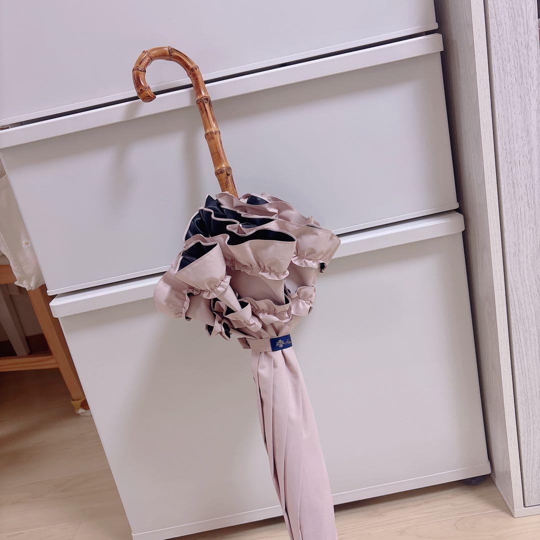 【美品】芦屋ロサブラン 日傘 ダブルフリル ピンク ミドルサイズ55㎝