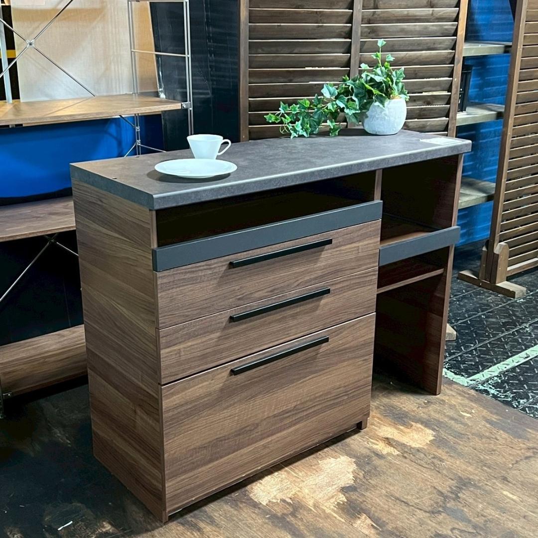 【 羽出品 】パモウナ キッチンカウンター レンジボード 食器棚 シンプル