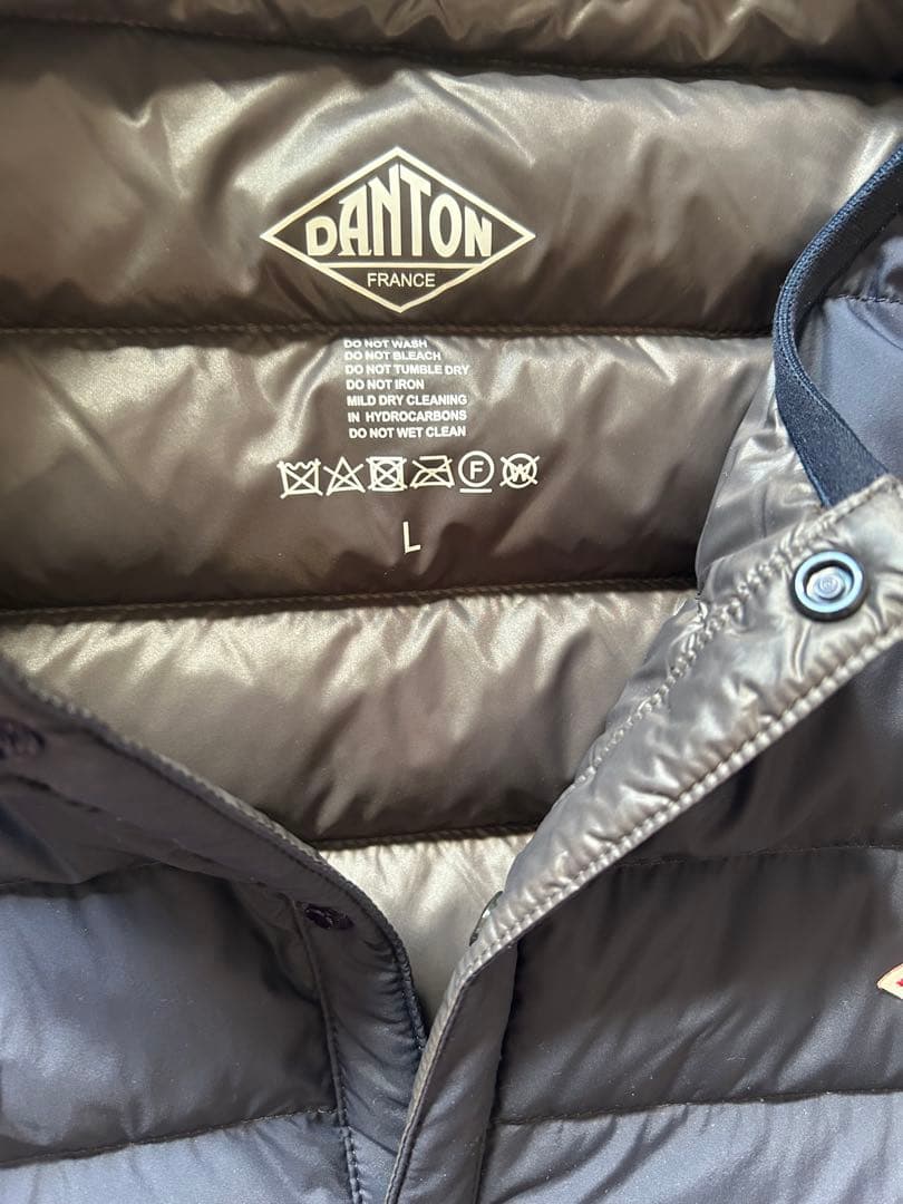 DANTON インナーダウン　ジャケット ネイビー　Lサイズ