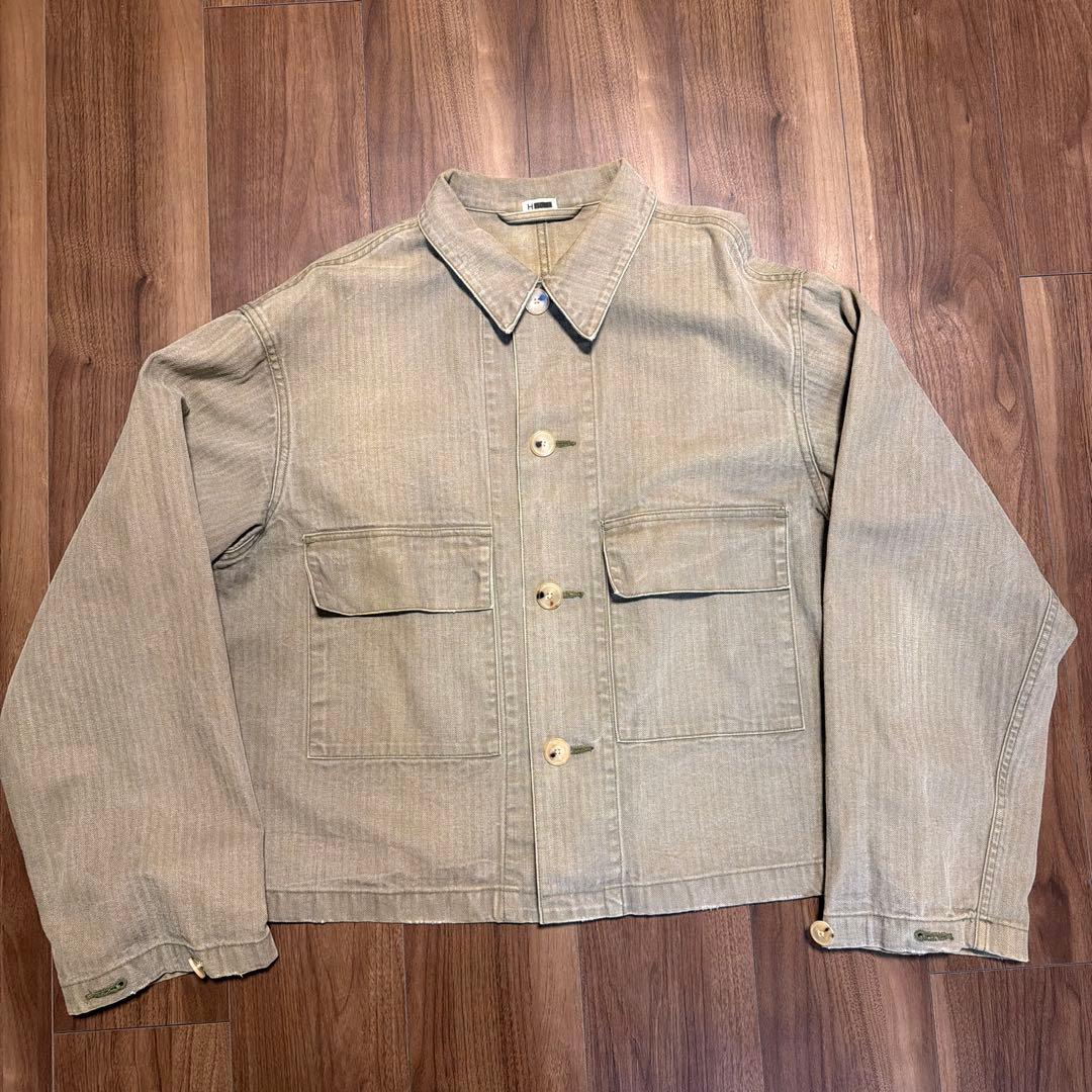 エイチビューティーアンドユース　メンズ　カーキデニムジャケット　Mサイズ