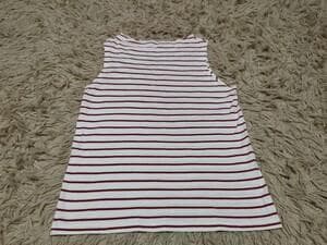 ストライプ柄ノースリーブミニワンピース