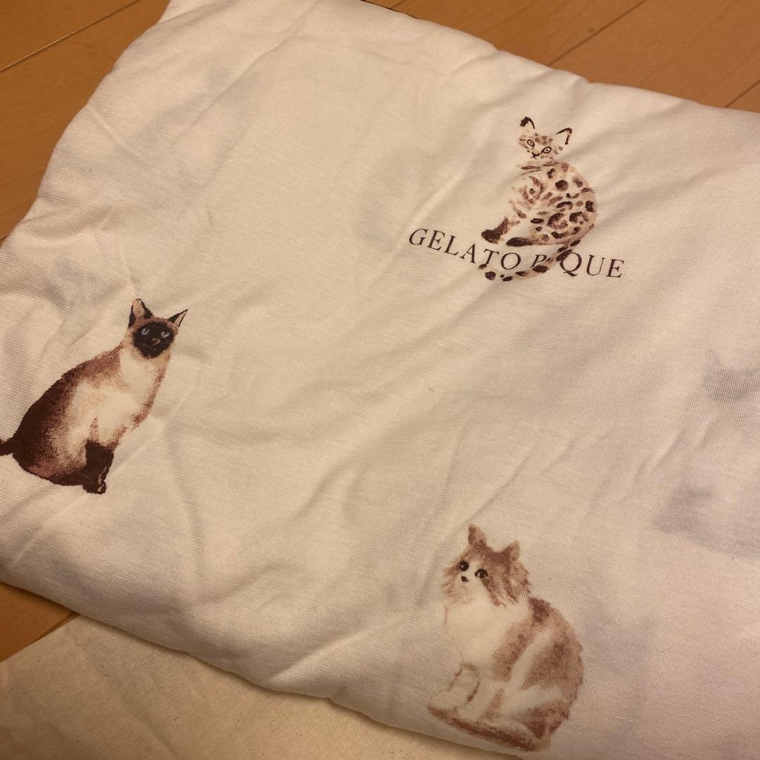 ジェラートピケ Gelato pique シングル猫柄キャット　寝具　2点セット