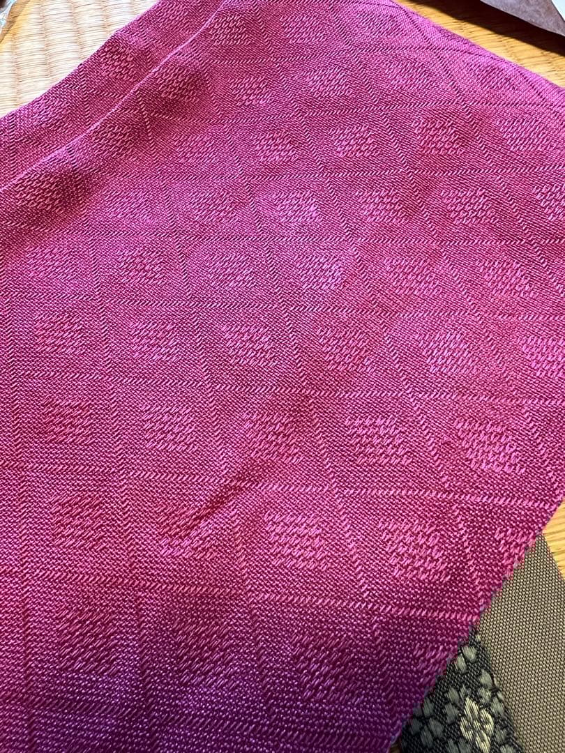 竺仙綿紅梅　浴衣・帯セット　夏訪問着