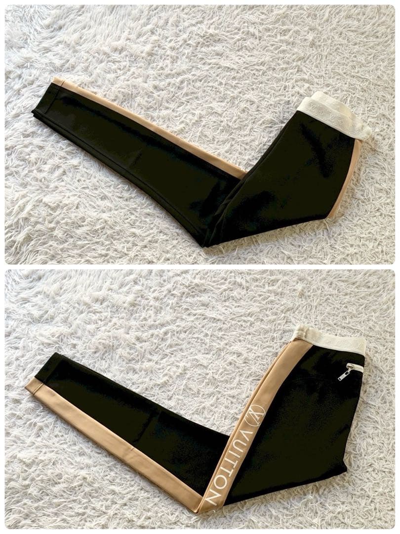 ルイヴィトン　ヴィタミンズ　シャイニー　レギンスパンツ　モノグラム　サイドライン