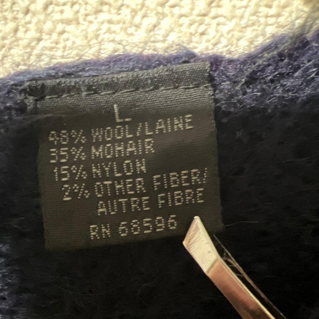 マ*ー様 希少　ダナキャランニューヨーク　DKNY 濃紺 Vネックモヘアセーター